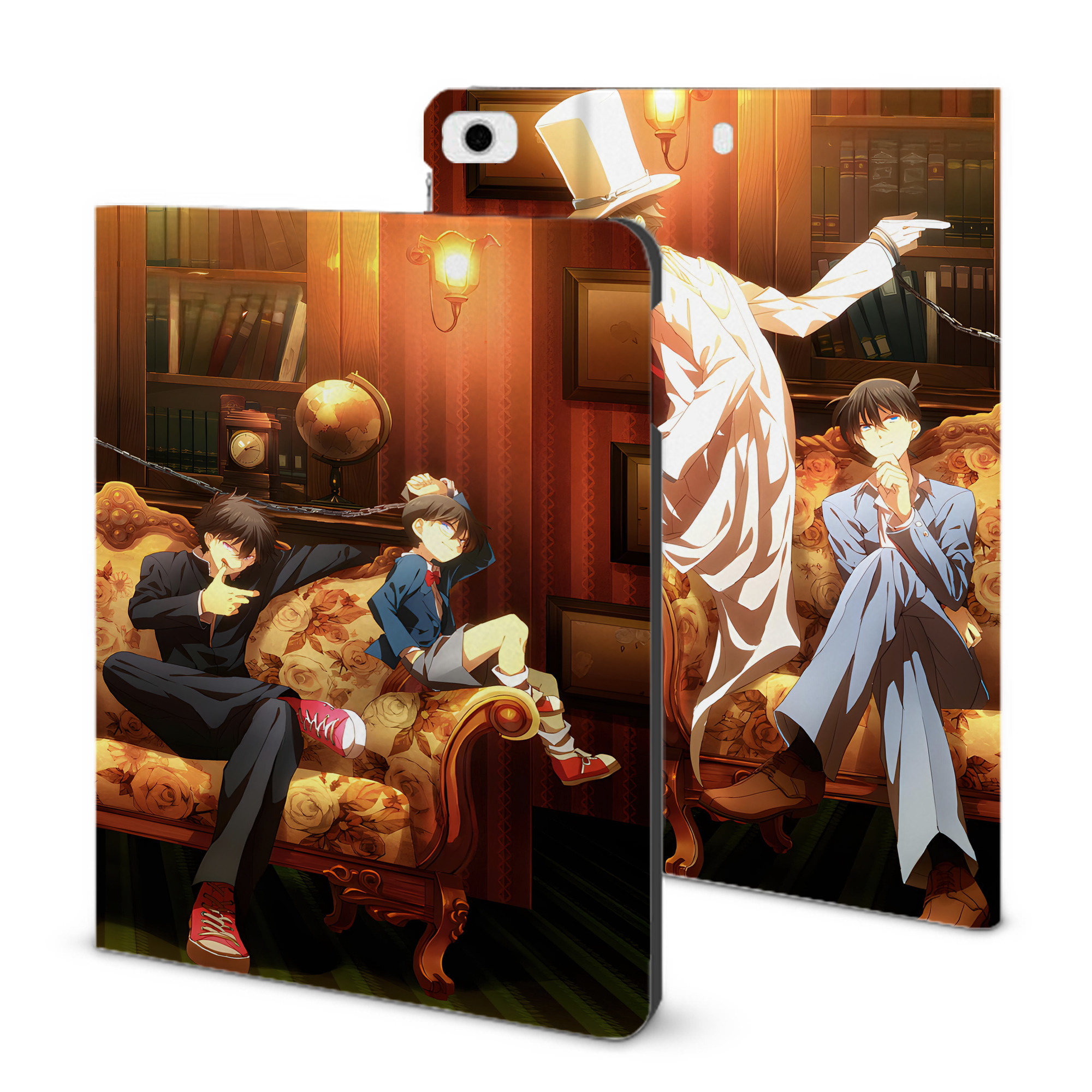 （画像用） 名探偵コナン Detective Conan IPad ケース ブック型 PUレザー TPU 耐衝撃 軽量 薄型 ペン収納なし 全面保護 IPad 各モデル対応